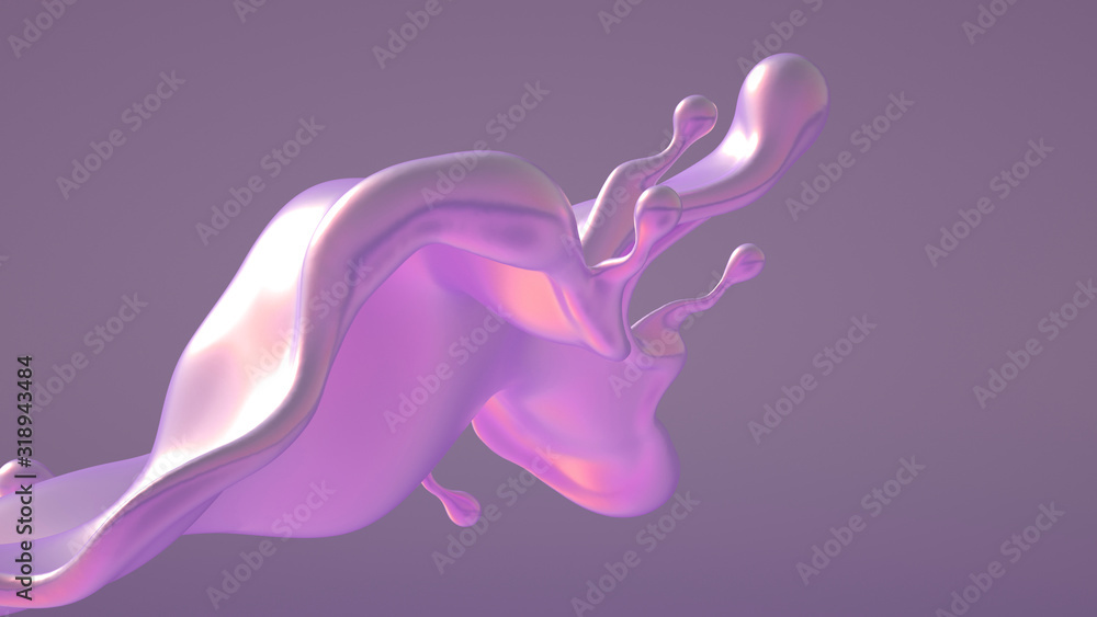 Fototapeta premium Splash fluid. 3d illustration, 3d rendering.