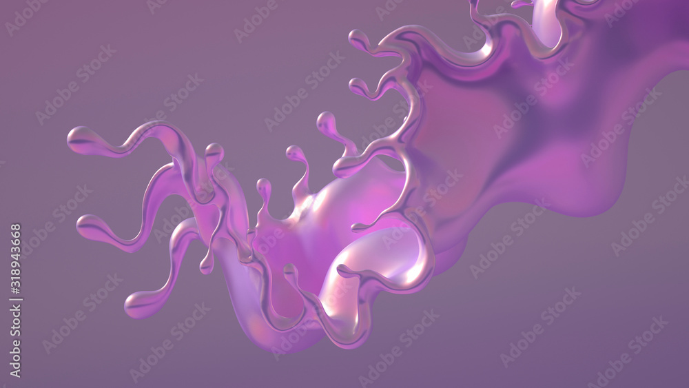 Fototapeta premium Splash fluid. 3d illustration, 3d rendering.