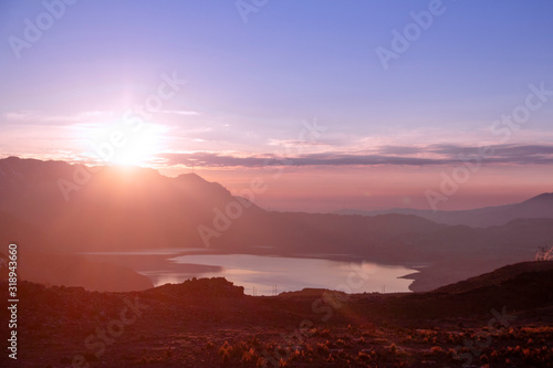 Fototapeta Naklejka Na Ścianę i Meble -  Sunrise in the mountain - Ticlio