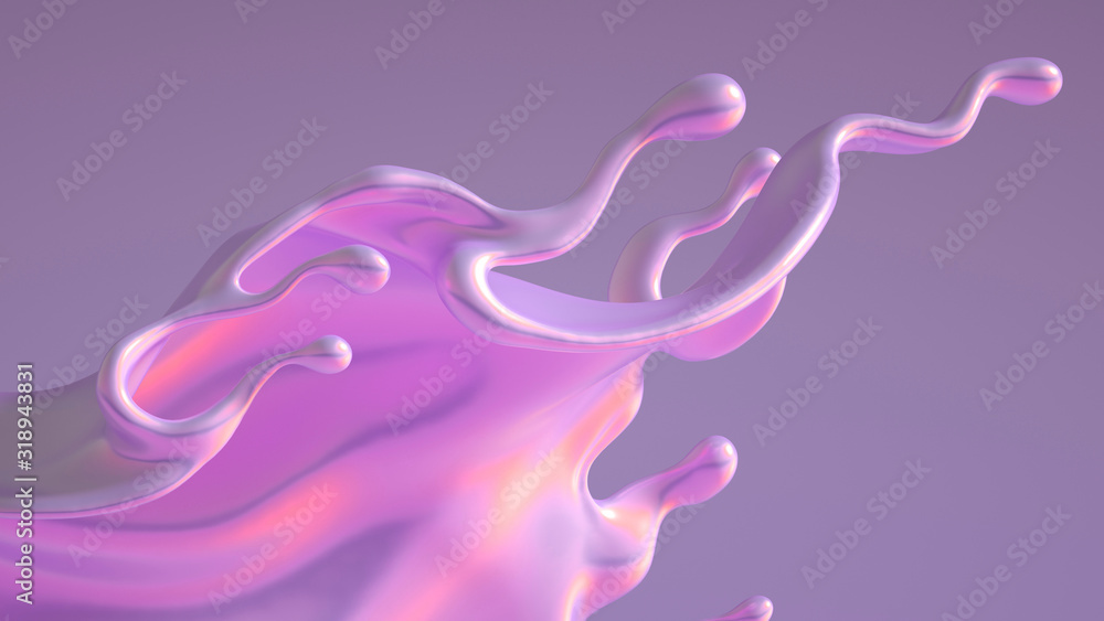 Splash fluid. 3d illustration, 3d rendering.