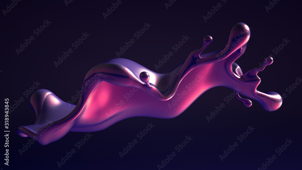 Obraz premium Splash fluid. 3d illustration, 3d rendering.