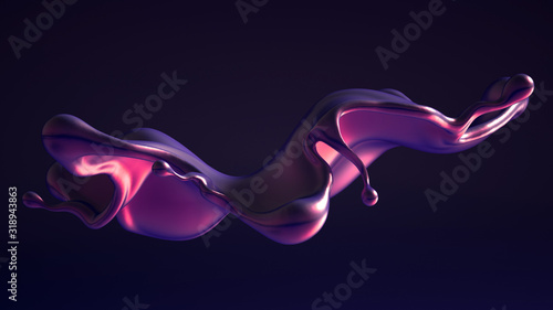 Splash fluid. 3d illustration, 3d rendering.