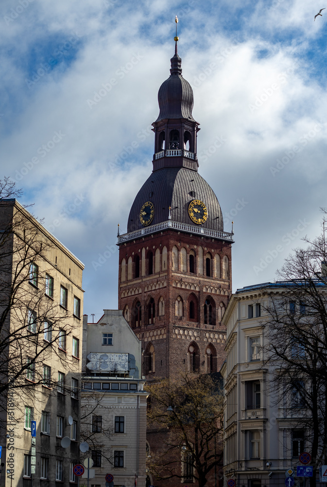 April 26, 2018 Riga, Latvia. The Dome Cathedral.in the old town in Riga.