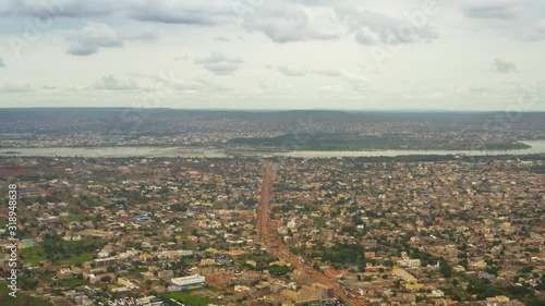 Africa Mali City and River Aerial View 6