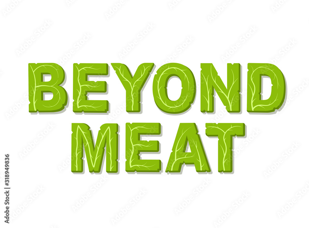 Beyond meat. Design template with place for your text. Isolated vector illustration on white background. Beyond meat. Design template with place for your text. Isolated vector illustration on white background.
