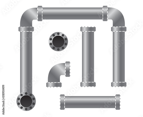pipes parts collection. Vector illustration for any designs