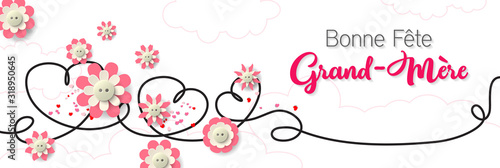 Bonne fête grand-mère - à forme de coeur avec salutation. Bonne fête grand-mères
