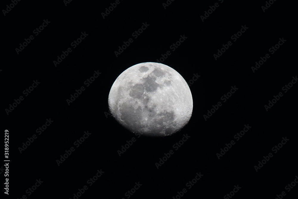 Night photo of the full Moon, telephoto shot Night photo of the full Moon, telephoto shot