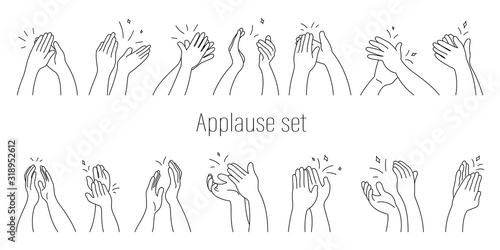 A set of applause on a white background isolated drawn on a tablet. Applause - vector illustration