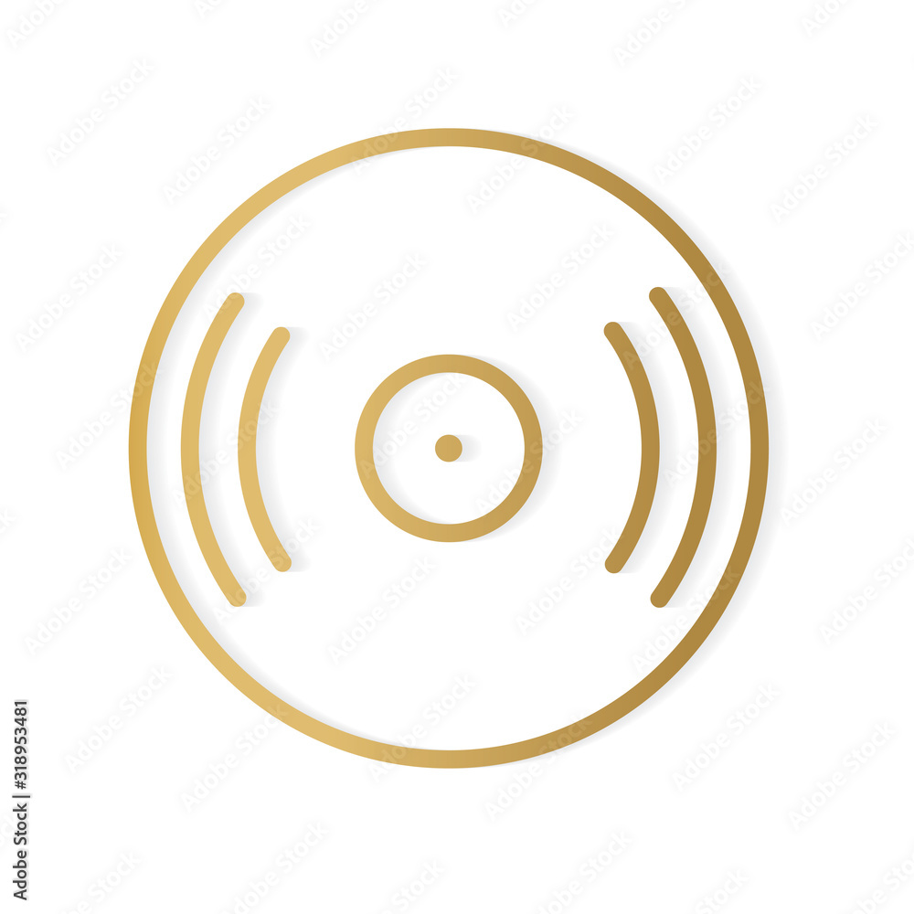 golden vinyl icon- vector illustration