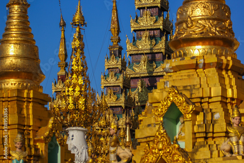 Golden stupas of the pagoda