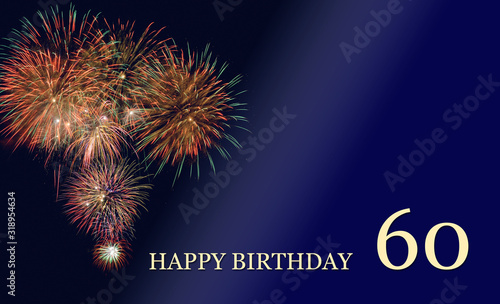 Canvas Print congratulation and happy birthday 60th