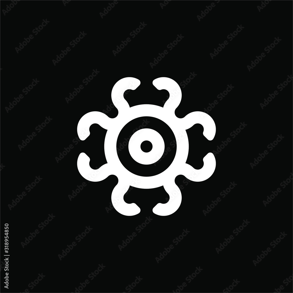 Jellyfish or squid icon with circle line art abstract symbol in flat design monogram illustration Jellyfish or squid icon with circle line art abstract symbol in flat design monogram illustration