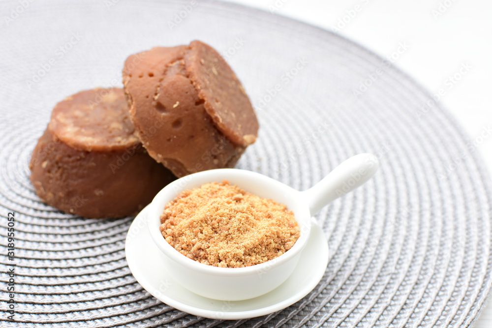 Sugarcane or panela, traditional product of Colombia Sugarcane or panela, traditional product of Colombia