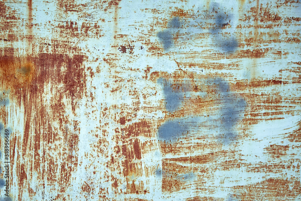 Rusted blue painted metal wall. Detailed photo texture Rusted blue painted metal wall. Detailed photo texture