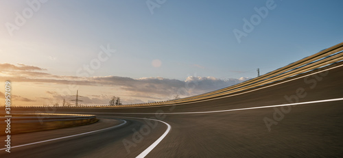 Race Car / motorcycle racetrack on a sunny day. photo
