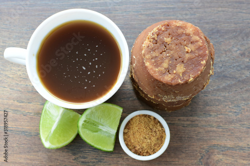  Fresh homemade aguapanela, or Aguadulce, a popular sweet drink from Colombia