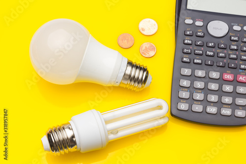 Energy saving light bulbs, ecological, to save energy and consumption.