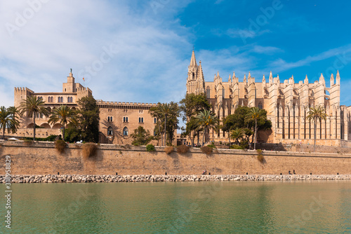 La Seu  the gothic cathedral de Santa Mar  a de Palma de Mallorca on the Island of Mallorca  Baleares  Spain