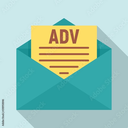 Advertising mail icon. Flat illustration of advertising mail vector icon for web design
