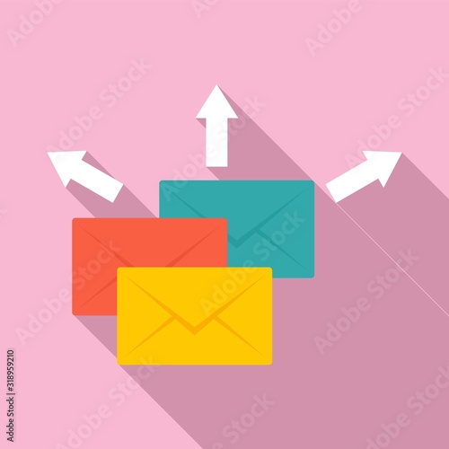 Mail send icon. Flat illustration of mail send vector icon for web design