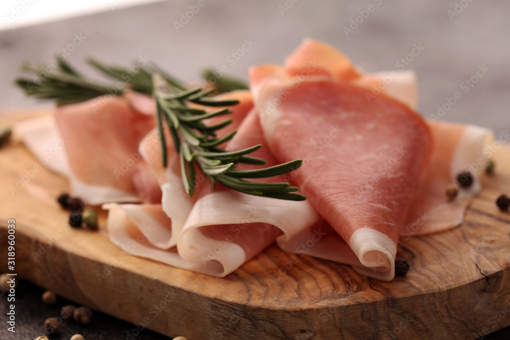 Dry Spanish ham, Jamon Serrano, Bellota, Italian Prosciutto Crudo or Parma ham. meat cutting Dry Spanish ham, Jamon Serrano, Bellota, Italian Prosciutto Crudo or Parma ham. meat cutting