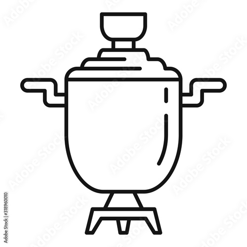 Metal samovar icon. Outline metal samovar vector icon for web design isolated on white background