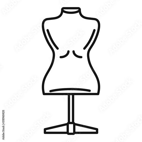 Mannequin dressmaker icon. Outline mannequin dressmaker vector icon for web design isolated on white background