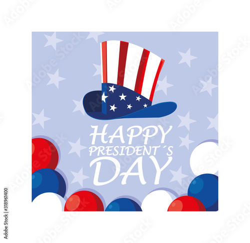 label happy president day, greeting card, United States of America celebration