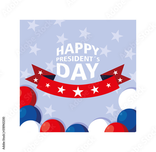 Wallpaper Mural label happy president day, greeting card, United States of America celebration