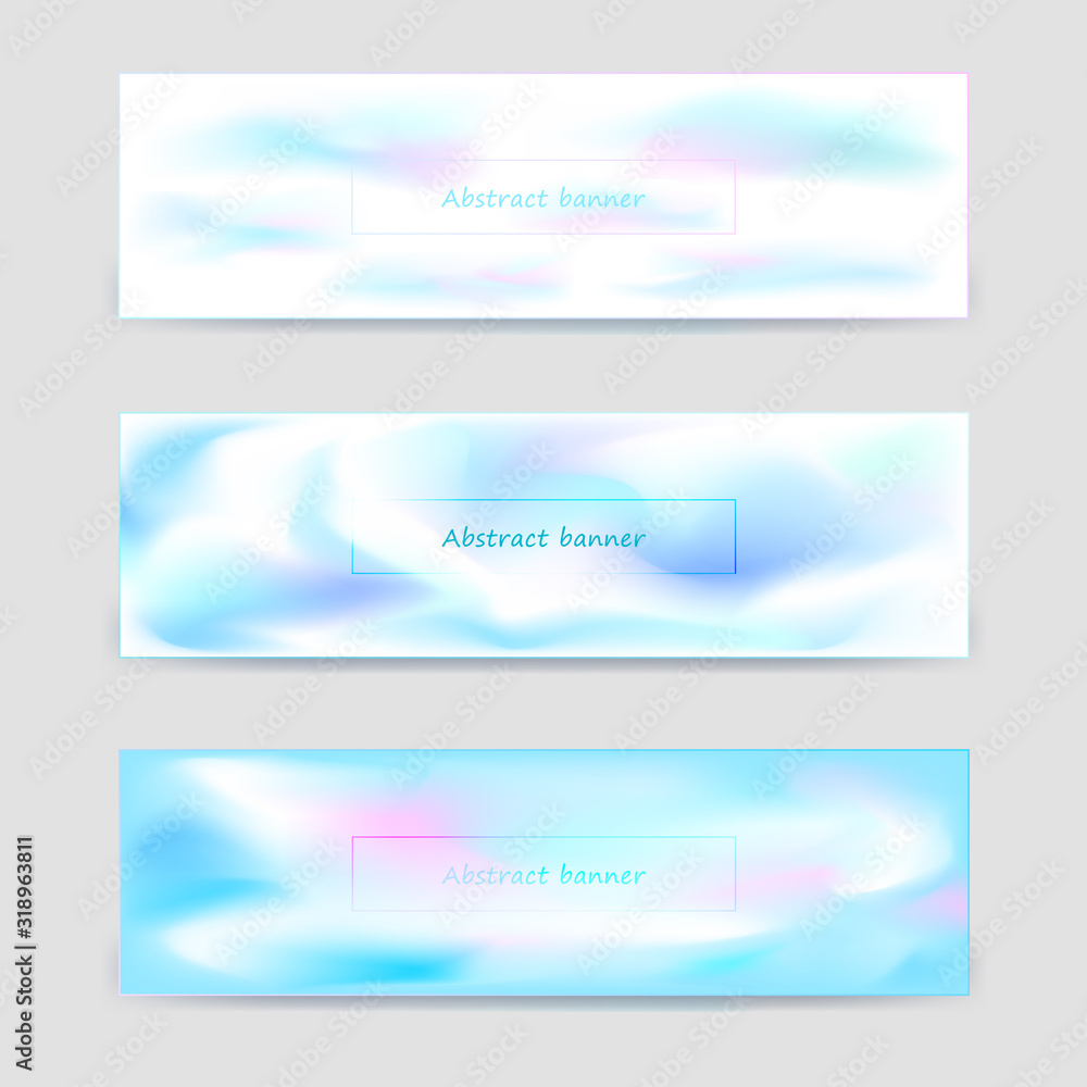 Set of light horizontal banners templates