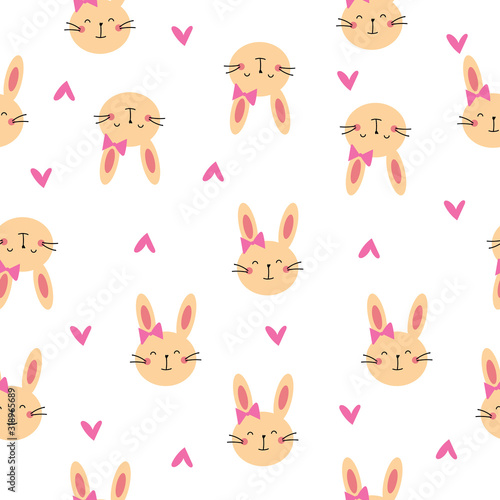 pattern with cute rabbit background.
