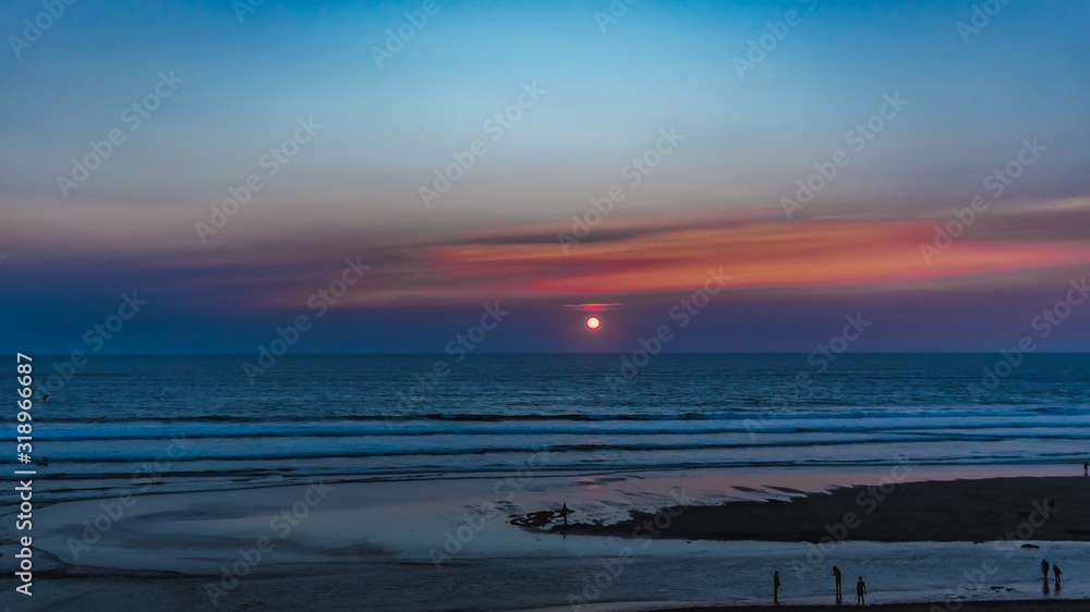 Obraz premium Sunset at Biscarosse in the Landes in France