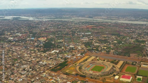Africa Mali City and Stadium Aerial View