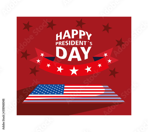 label happy president day, greeting card, United States of America celebration