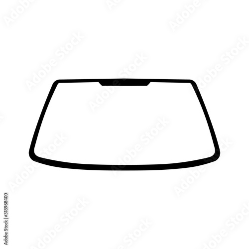 Windshield of passenger automobile. Part of car.