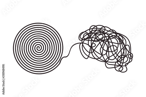 Chaos and disorder turns into a formed even tangle with one line. Chaos and order theory.