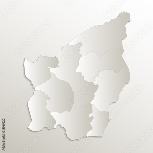 San Marino map separates regions and names individual region  card paper 3D natural raster blank