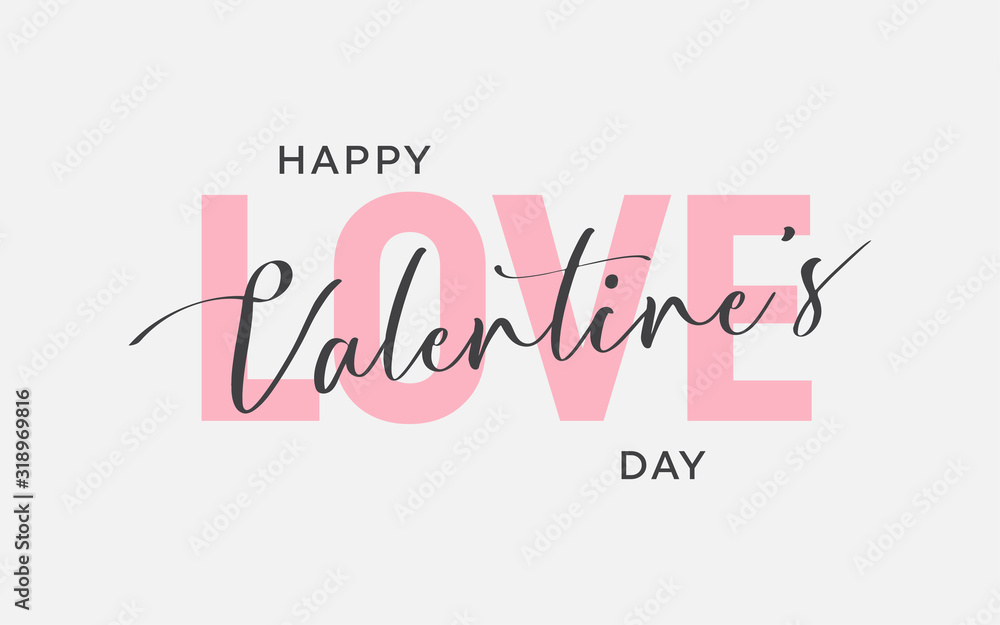 Happy Valentine's day vector, Hand Drawing Vector Lettering design illustration, romantic quote postcard, card, invitation, banner template