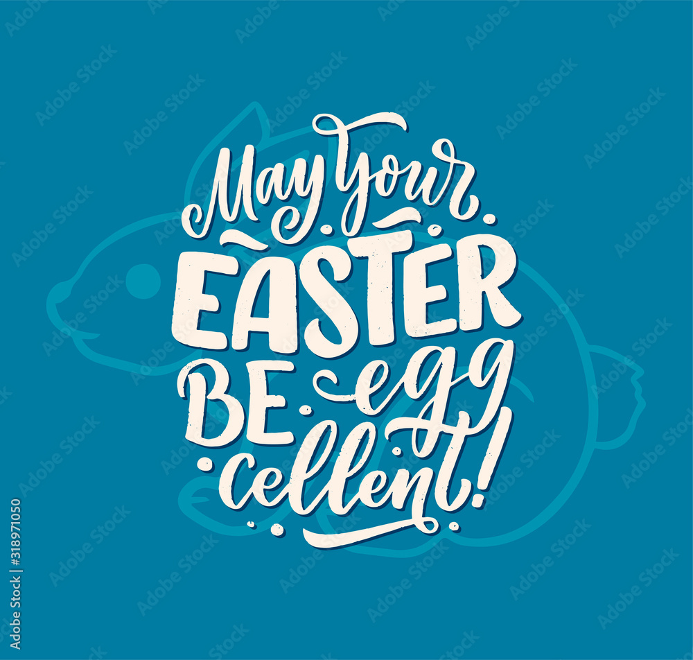 Plakat Calligraphy lettering slogan about Easter for flyer and print design. Vector illustration. Template banner, poster, greeting postcard.