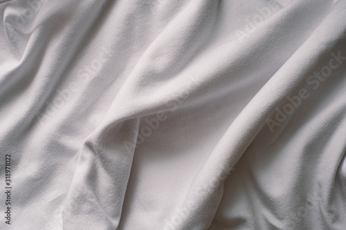 Crumpled Soft White Textile Backdrop - Wrinkled Cloth Background