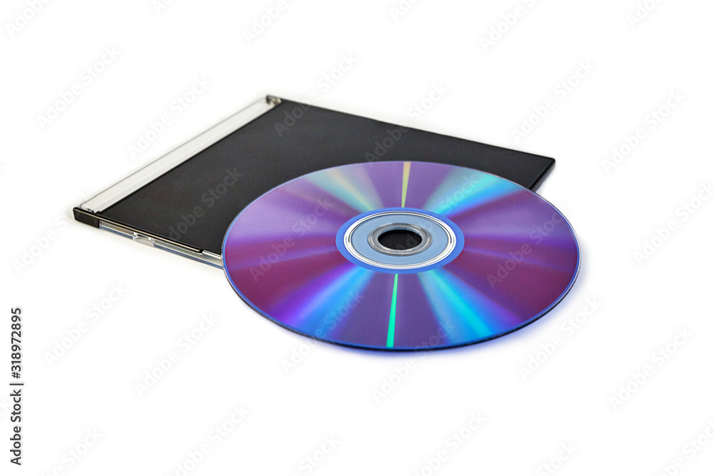 color cd disk on a white background black box color cd disk on a white background black box