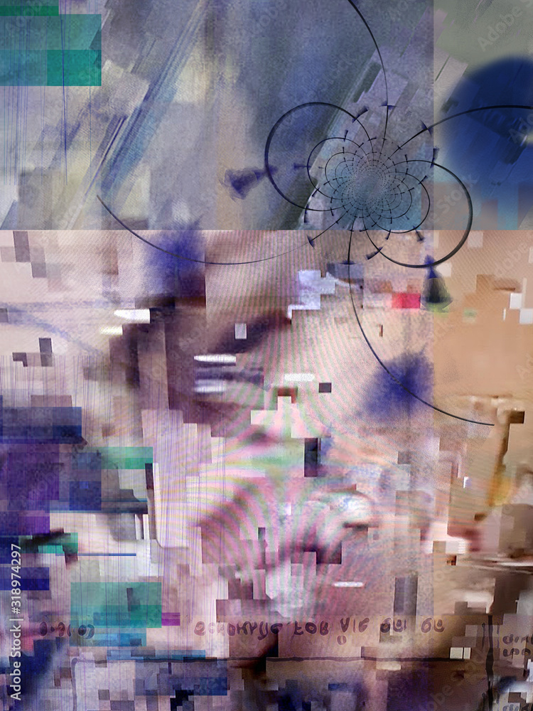 Modern digital art. Geometric abstract and fractal