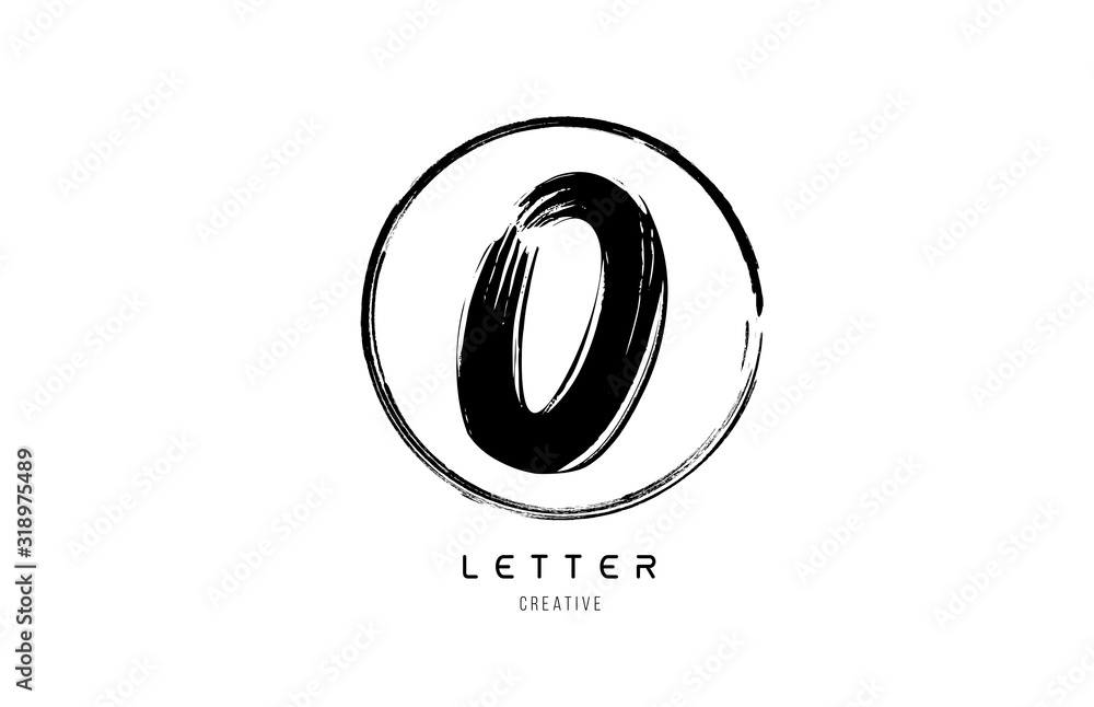 handwritten grunge O brush stroke letter alphabet logo icon design template in black and white for business handwritten grunge O brush stroke letter alphabet logo icon design template in black and white for business