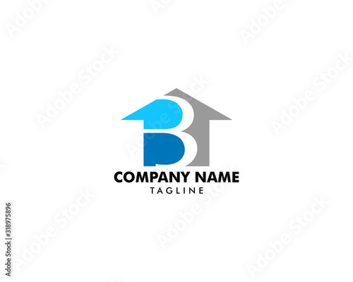 Initial Letter B with House Logo