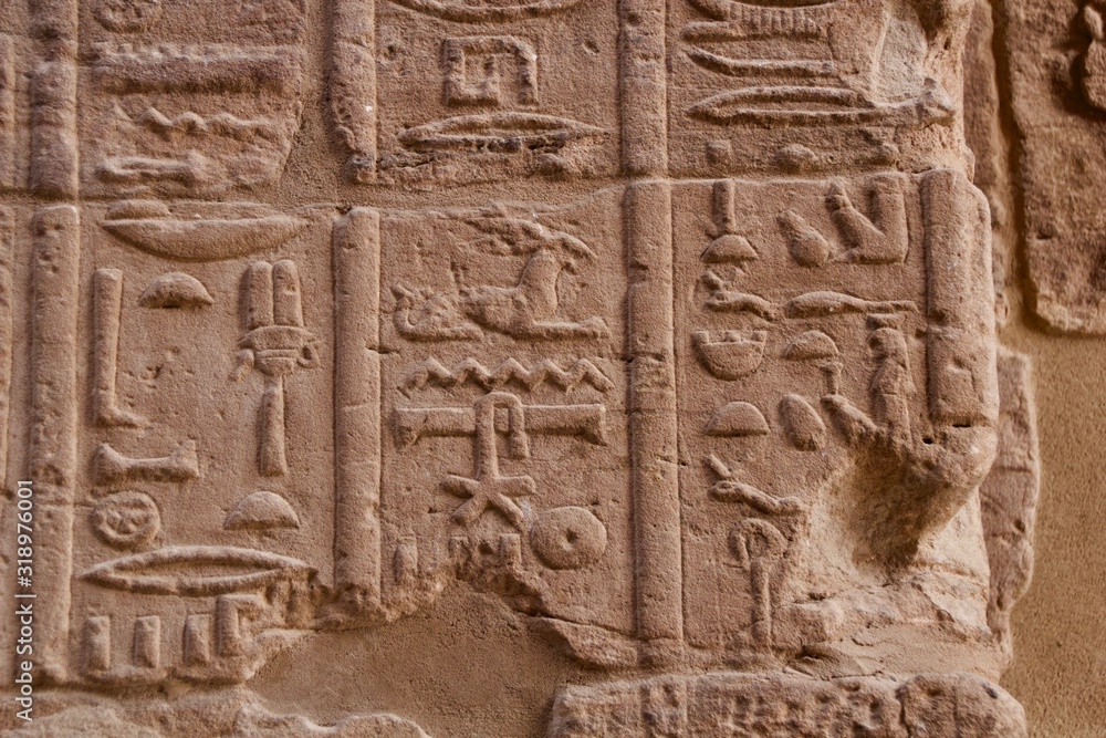 Hieroglyphics at egyptian temple Hieroglyphics at egyptian temple