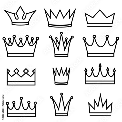 Crown line icon, logo isolated on white background