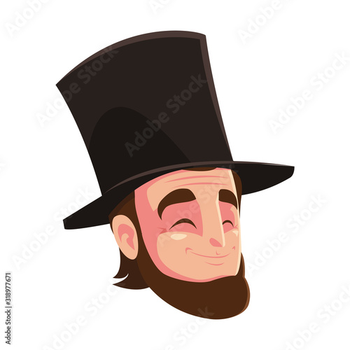 president abraham lincoln on white background