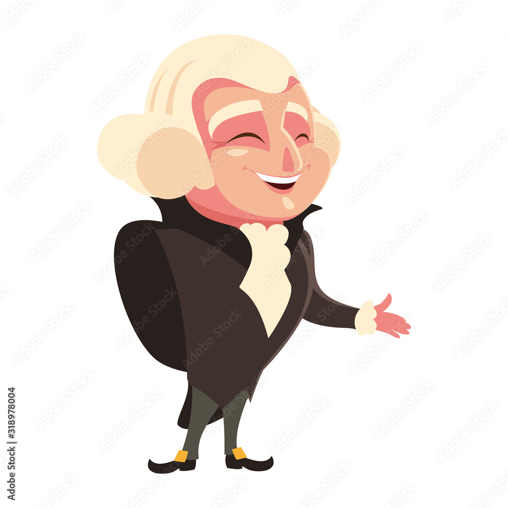 Naklejka premium president george washington on white background