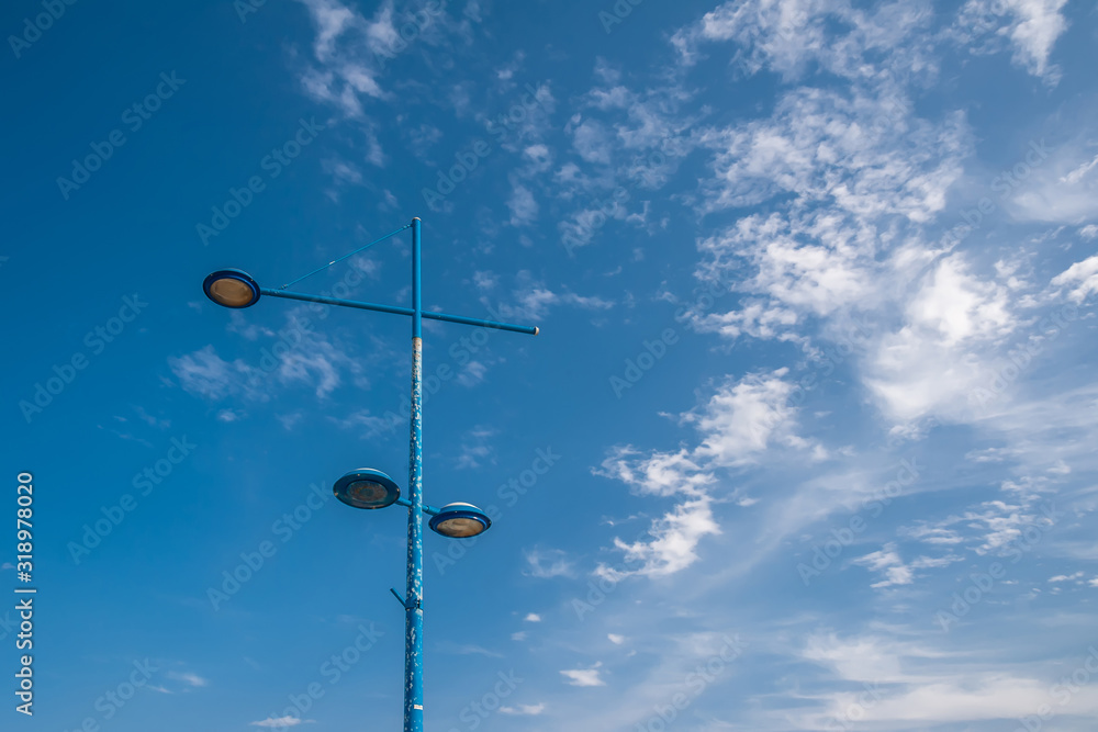 Lamppost in the port against the sky and clouds. Lamppost in the port against the sky and clouds.